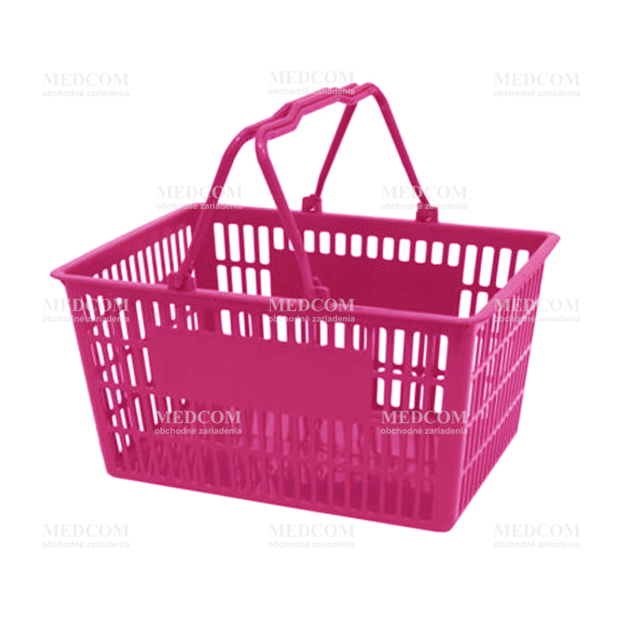 Nákupné košíky - Nákupný košík plastový, dvojručkový, ružový 